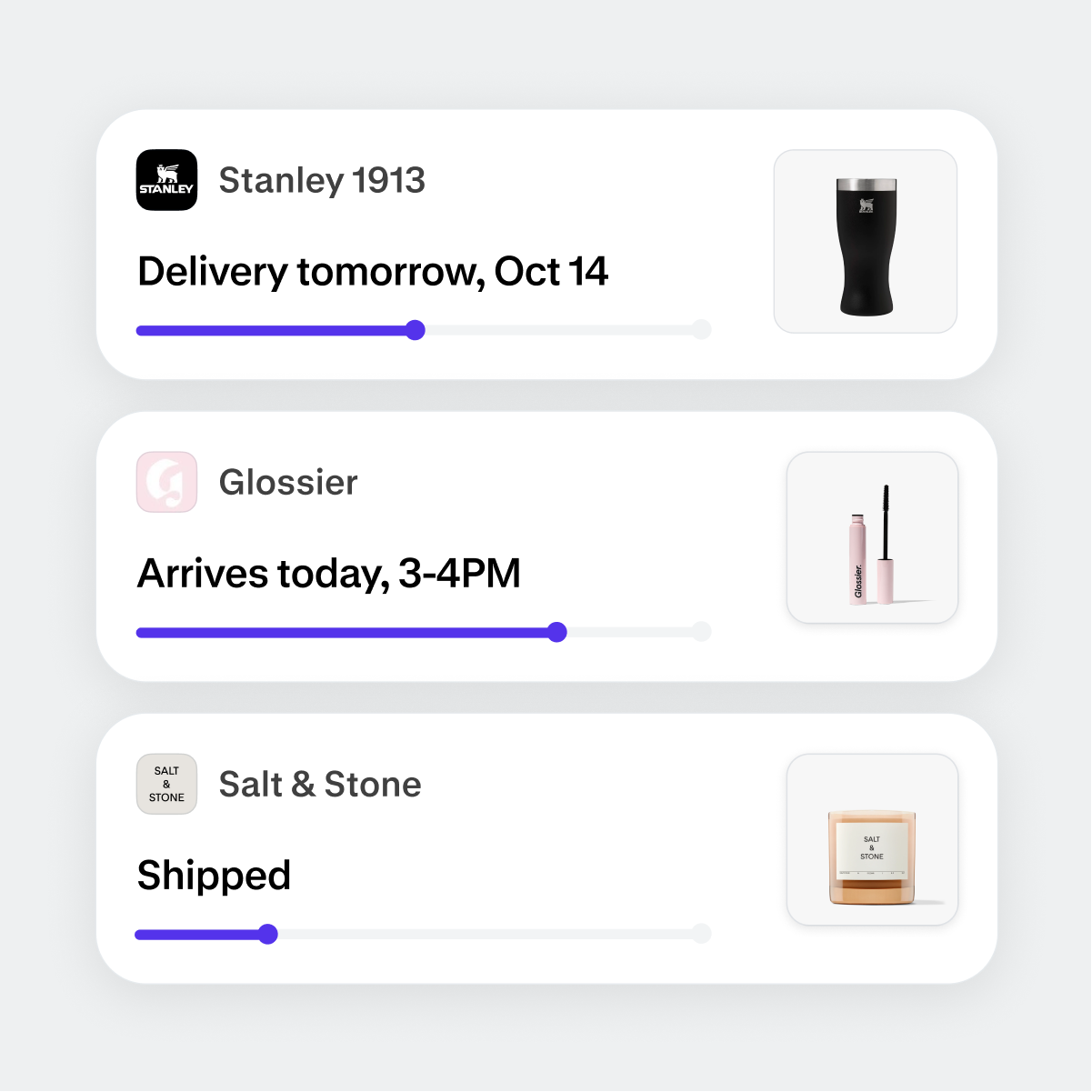 Live order tracking with delivery progress in the Shop app