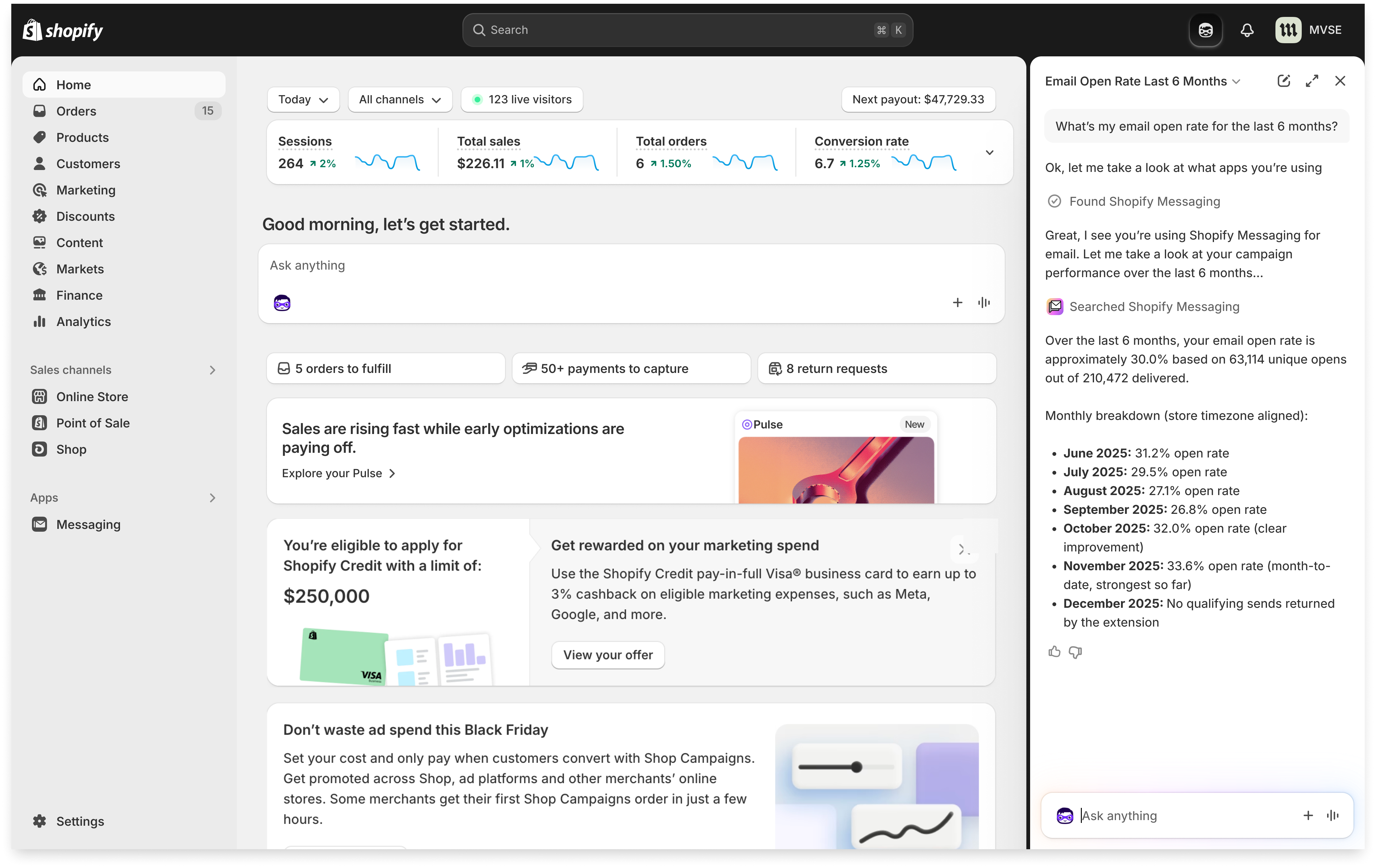 Sidekick email search interface