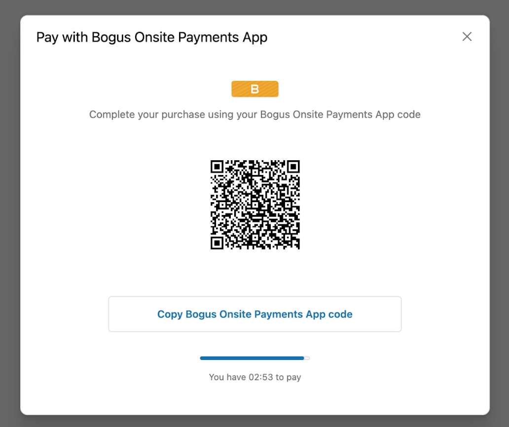 Example of a buyer verification modal