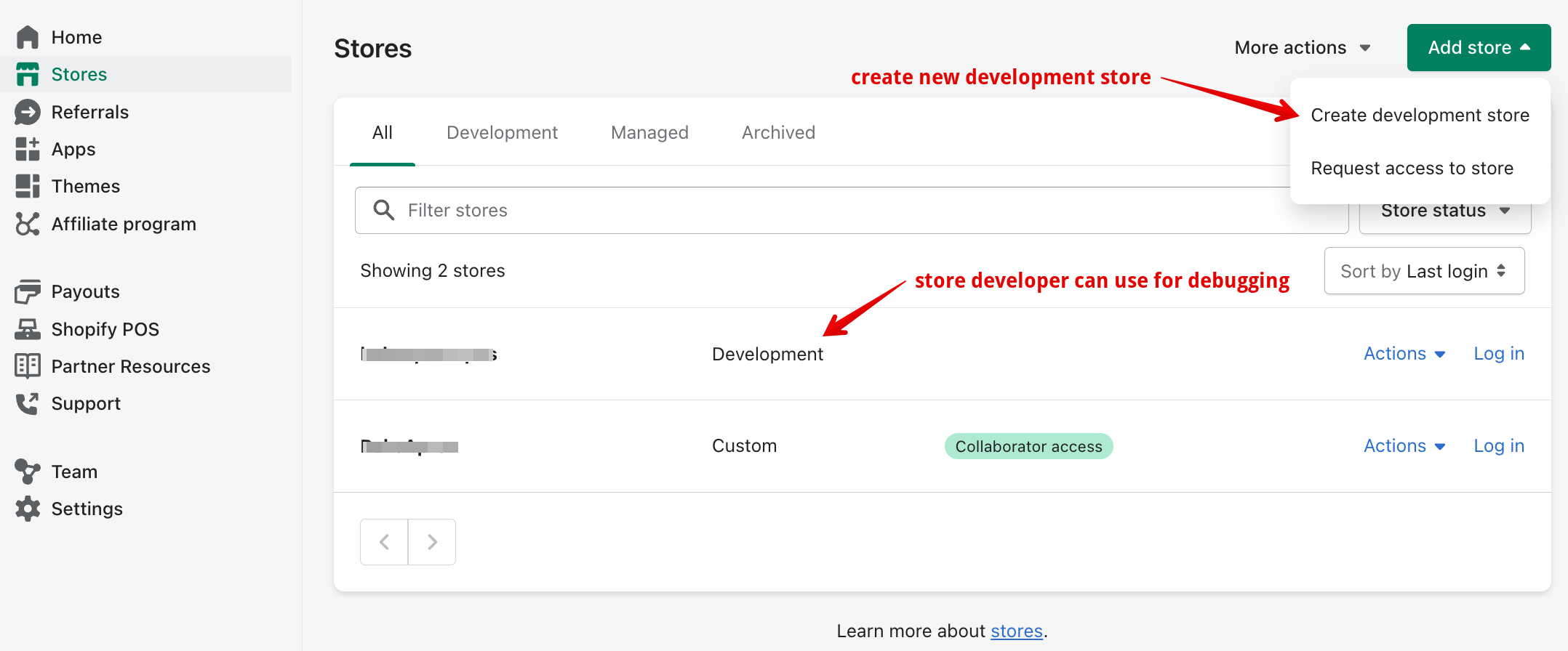 dev store