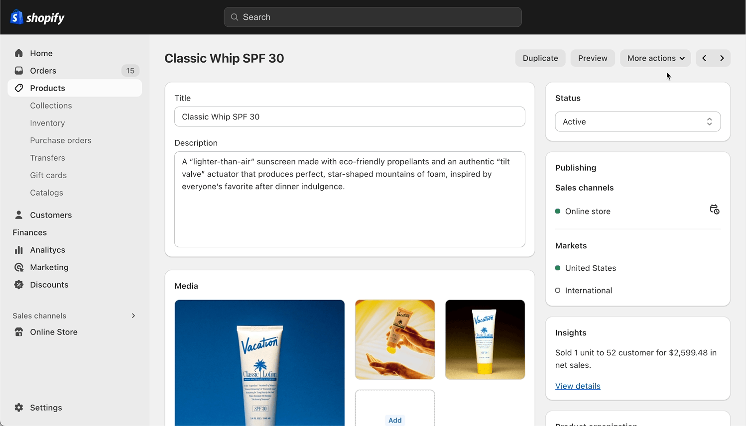 An example admin action UI extension.