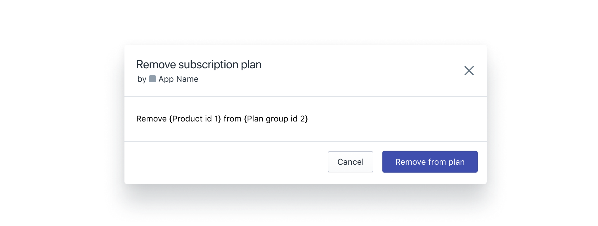 App modal container screenshot