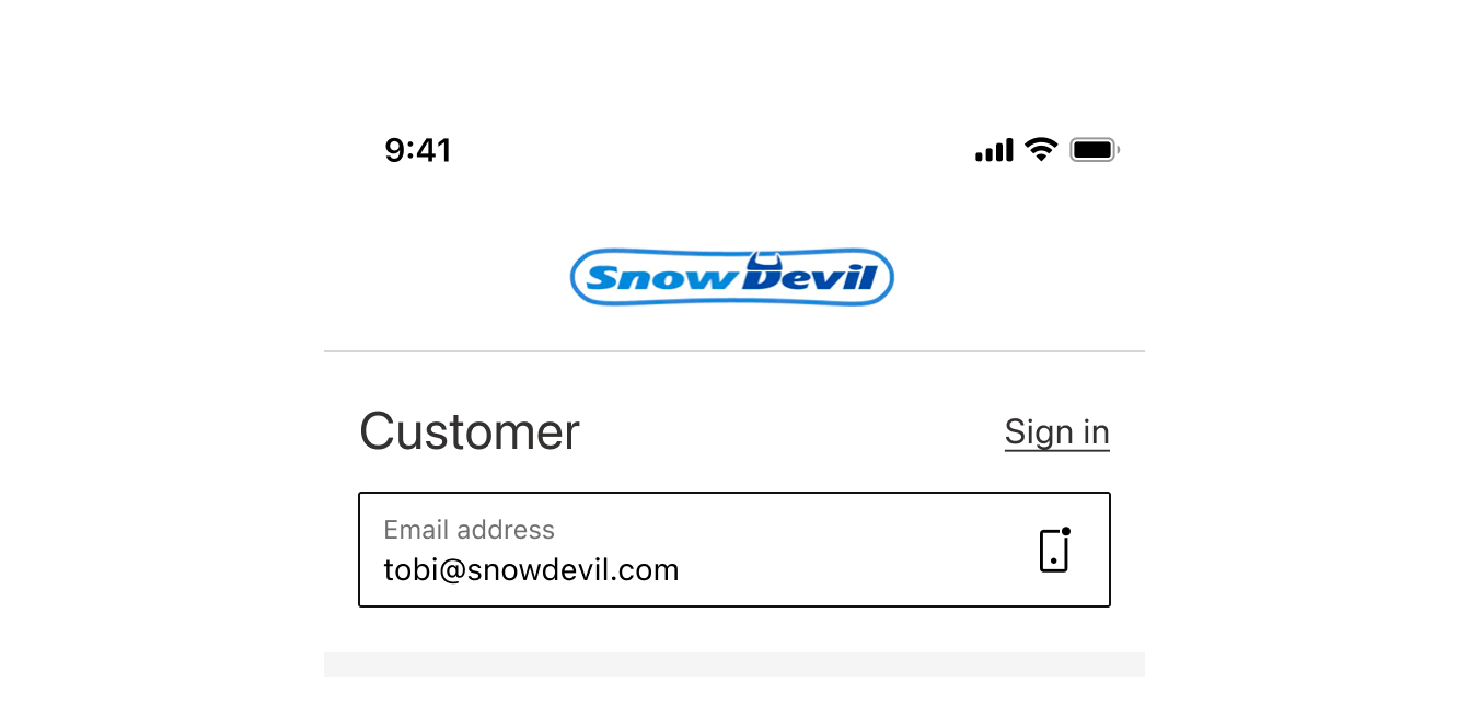 Shop email recognition modal icon