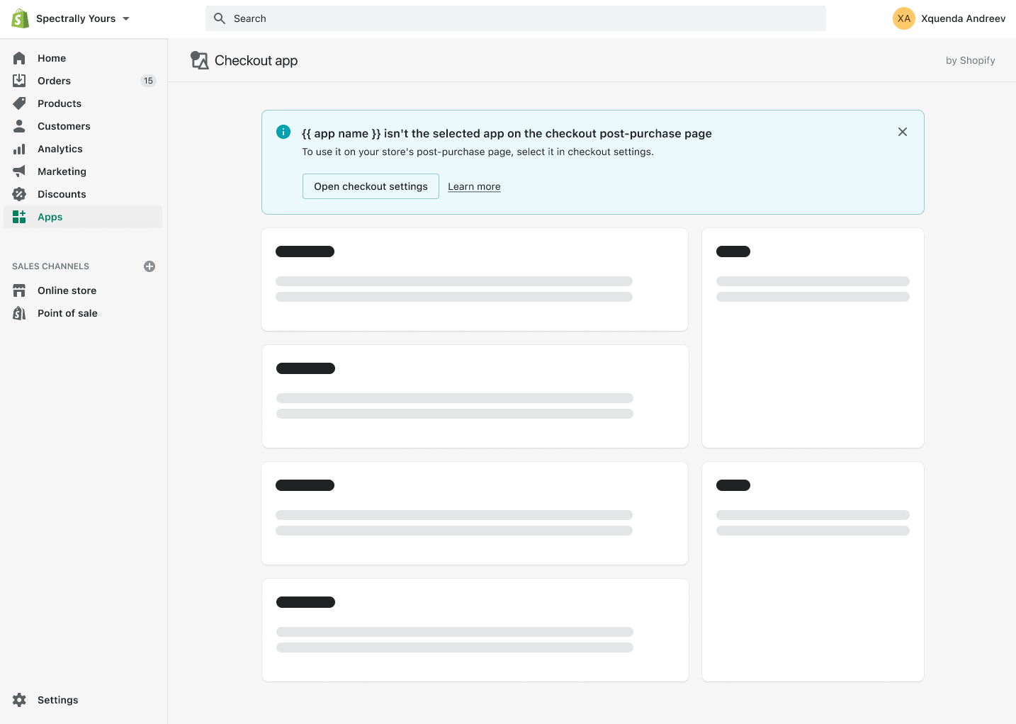 Post-purchase app selector banner