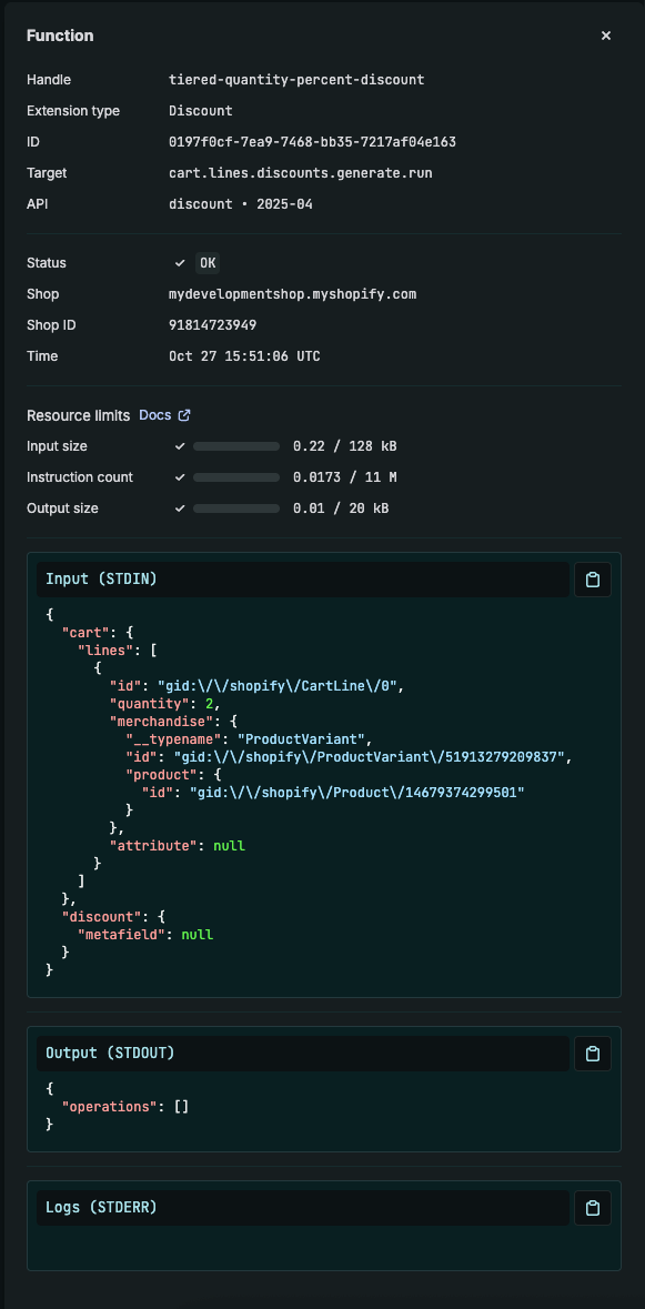 A screenshot of a function error report in the Dev Dashboard