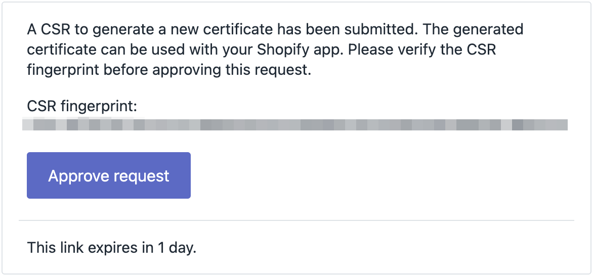 approve encryption certificate request email