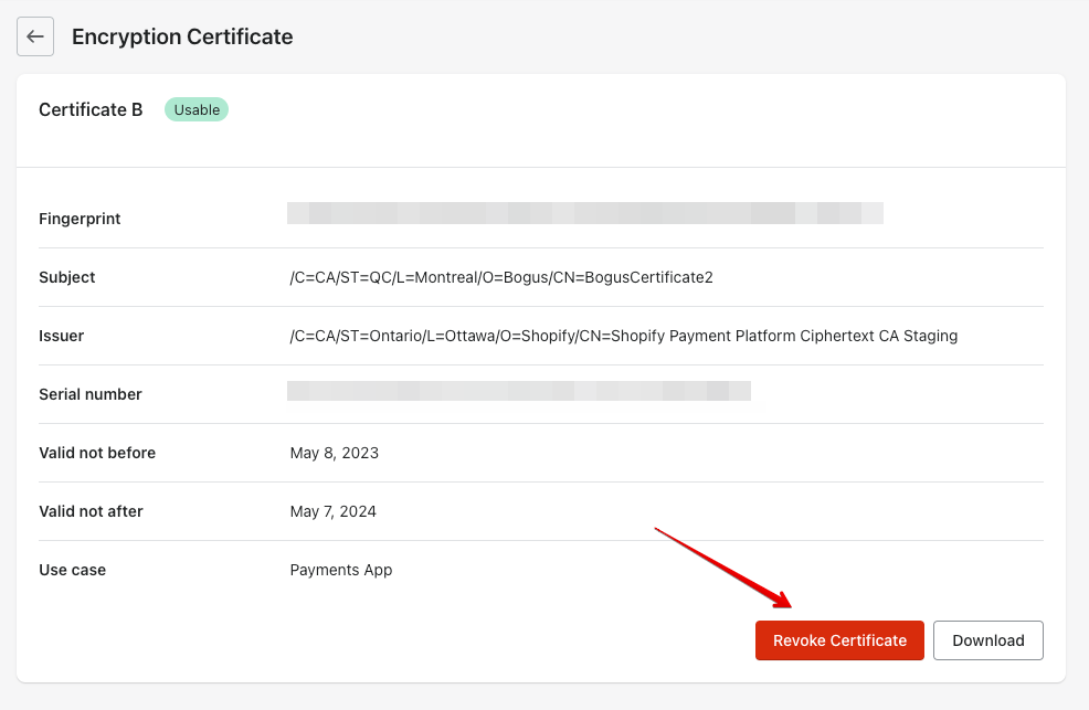 revoke encryption certificate