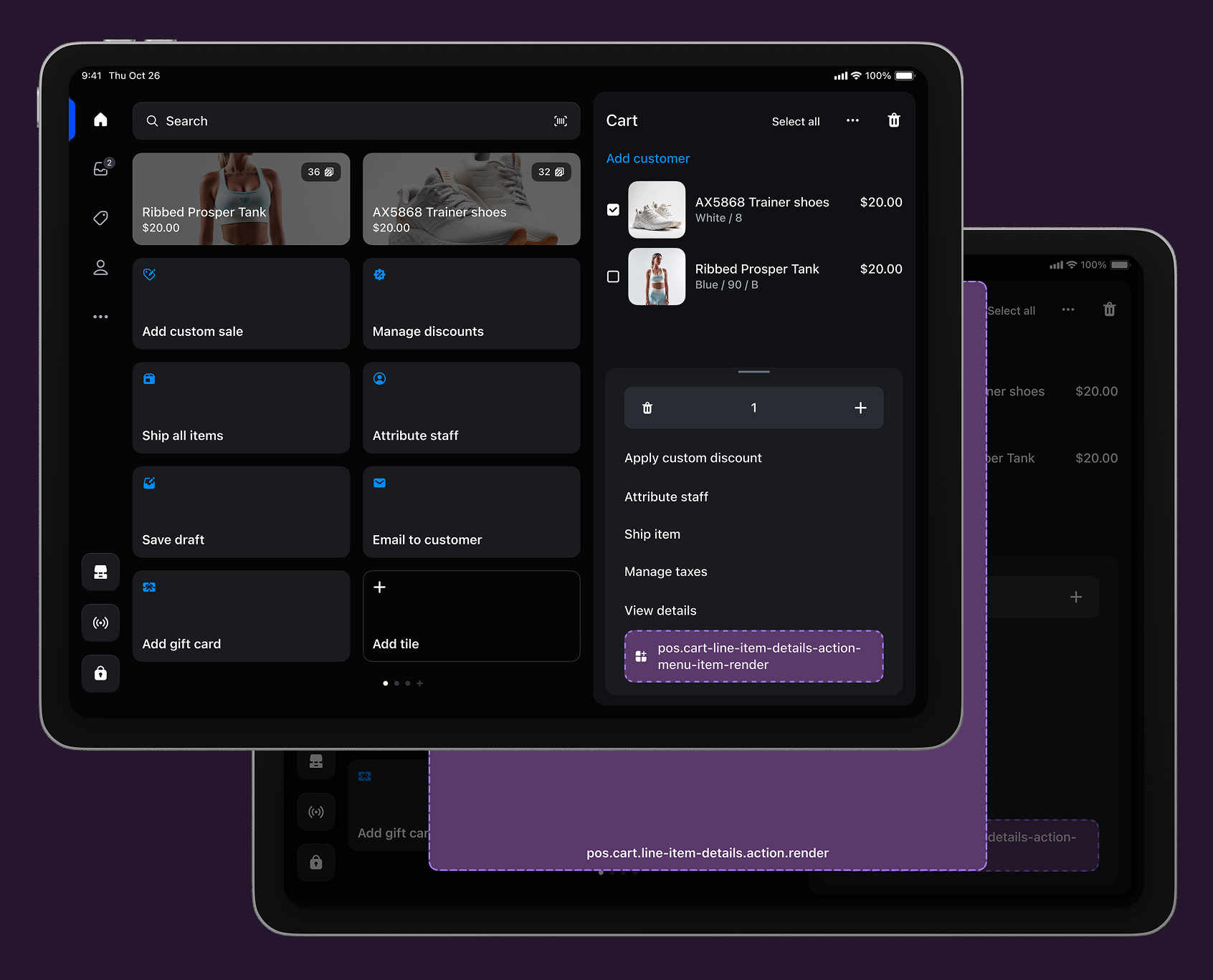 Cart details targets overview