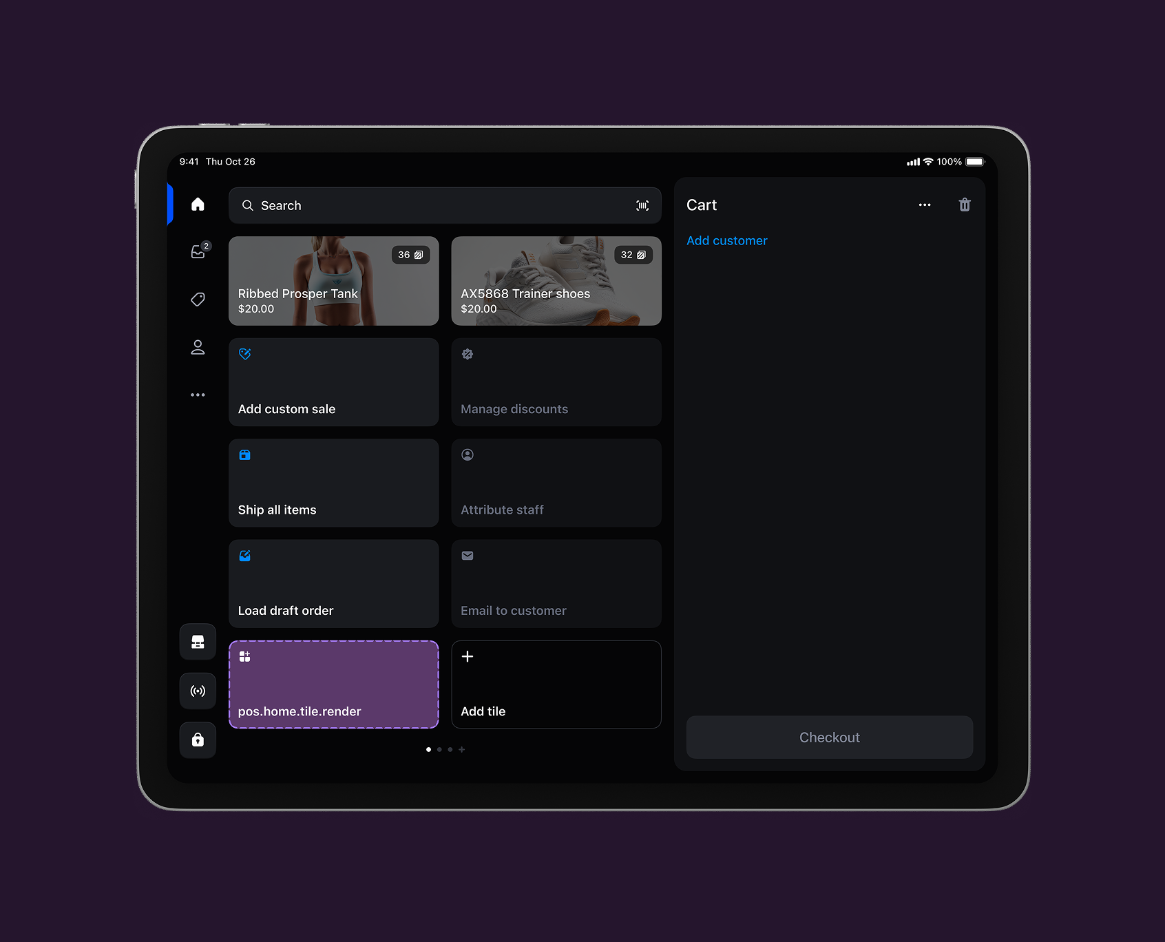 Home screen tile target