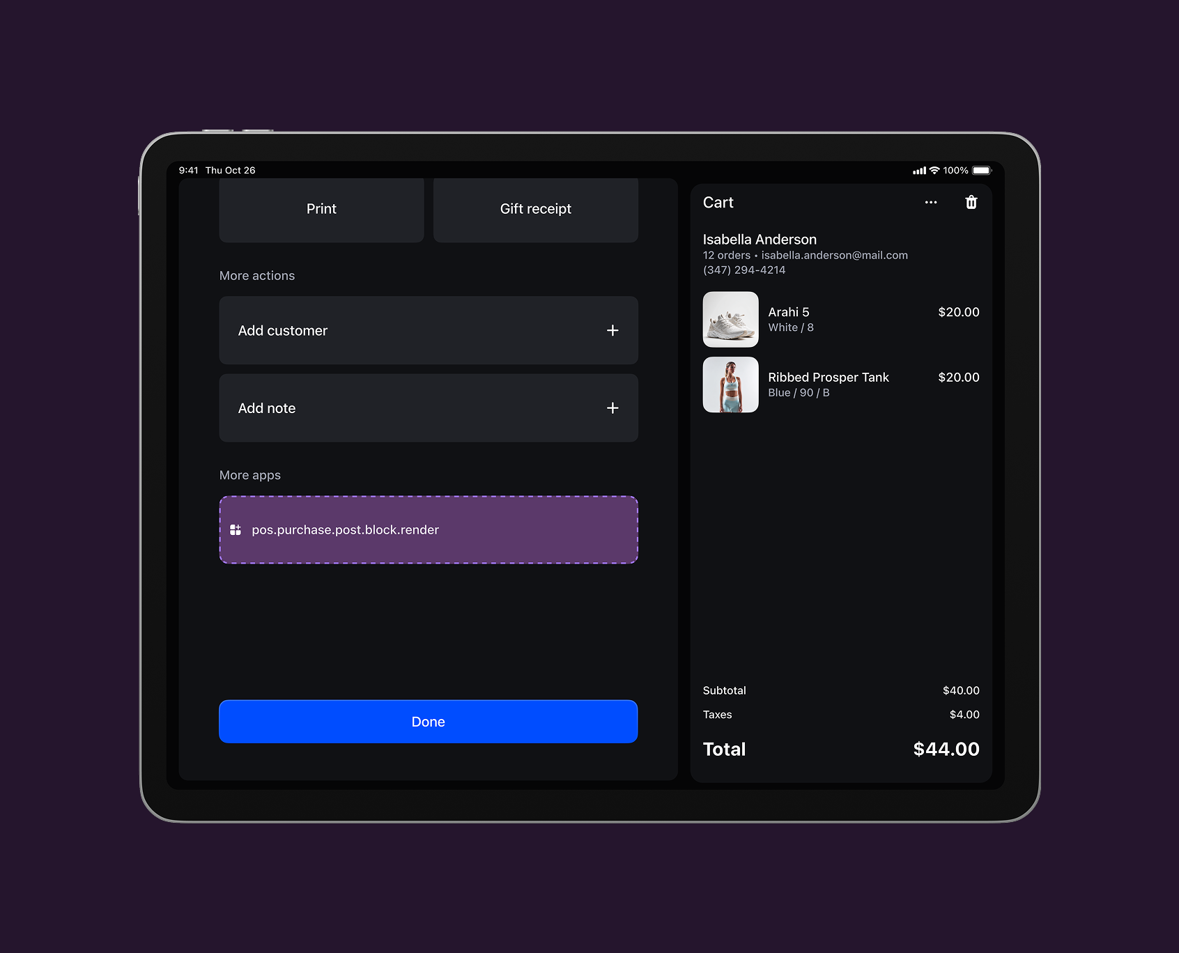 Post-purchase block target