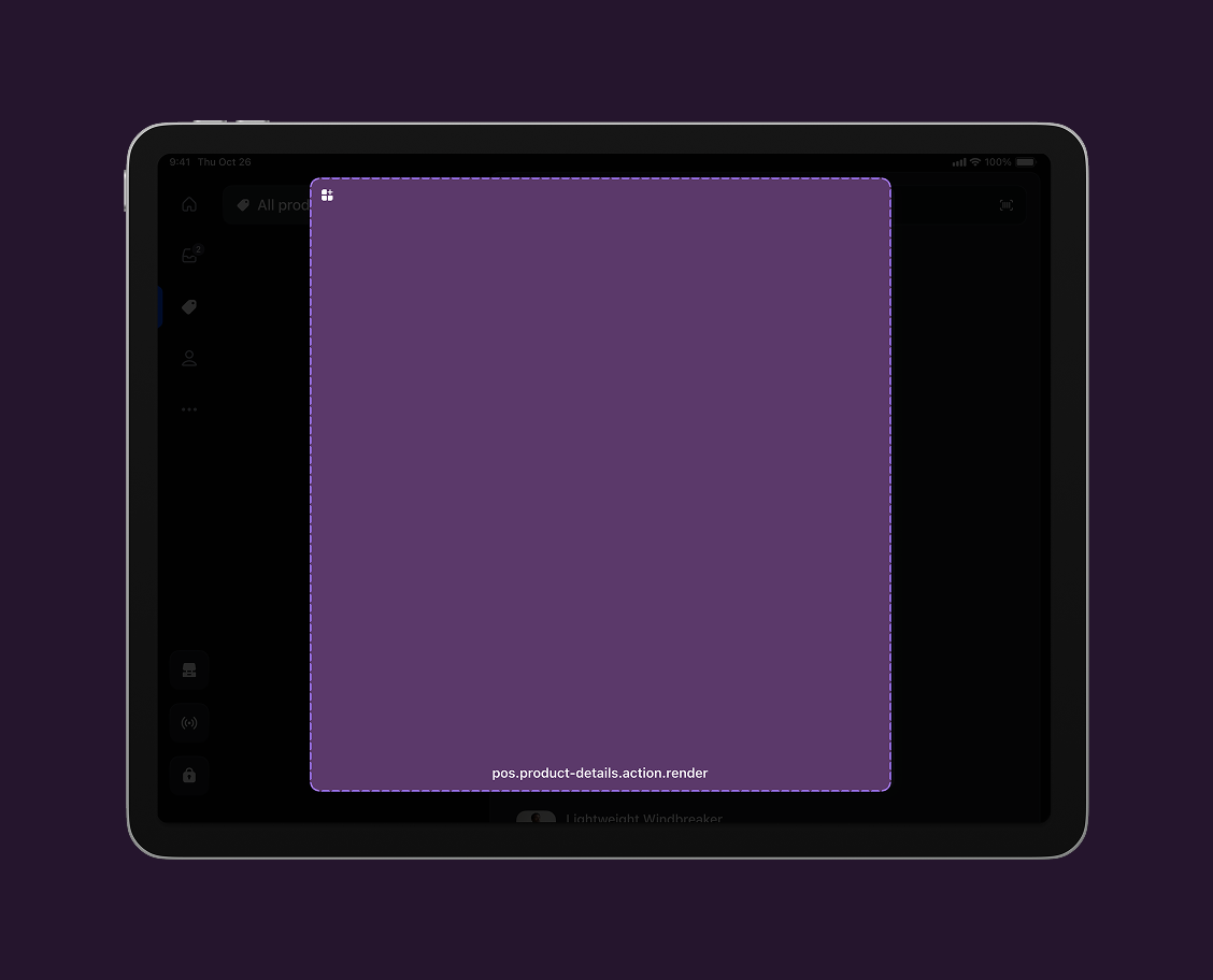 Product details modal action target