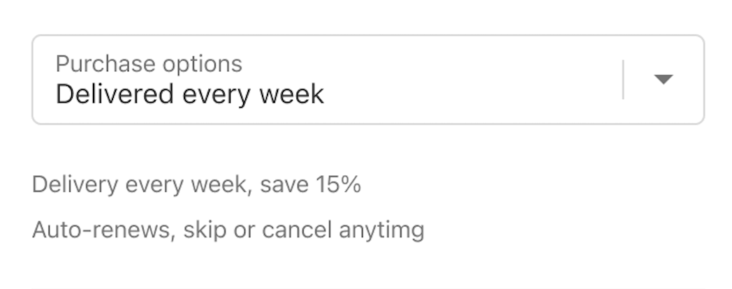 Selling plan option picker