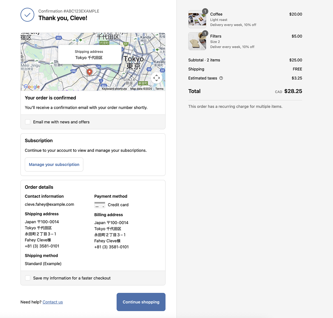 Subscriptions Checkout Extension
