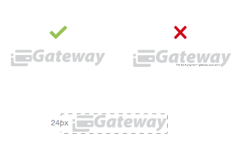 Suggested dimensions for a gateway logo