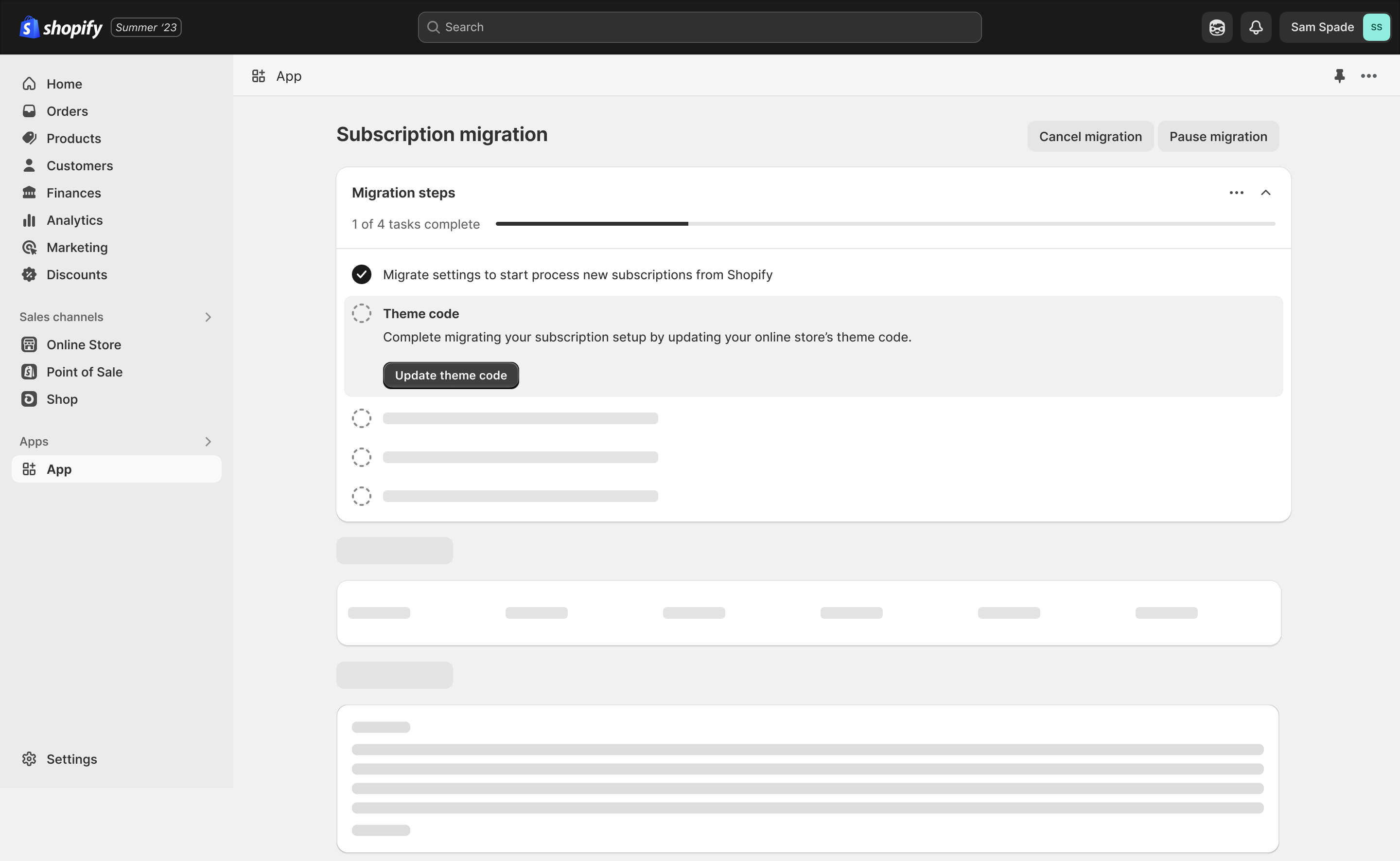 Subscription migration step one