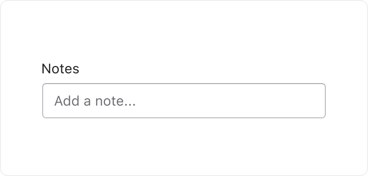 A text field for notes labeled “Add a note” followed by an ellipsis.