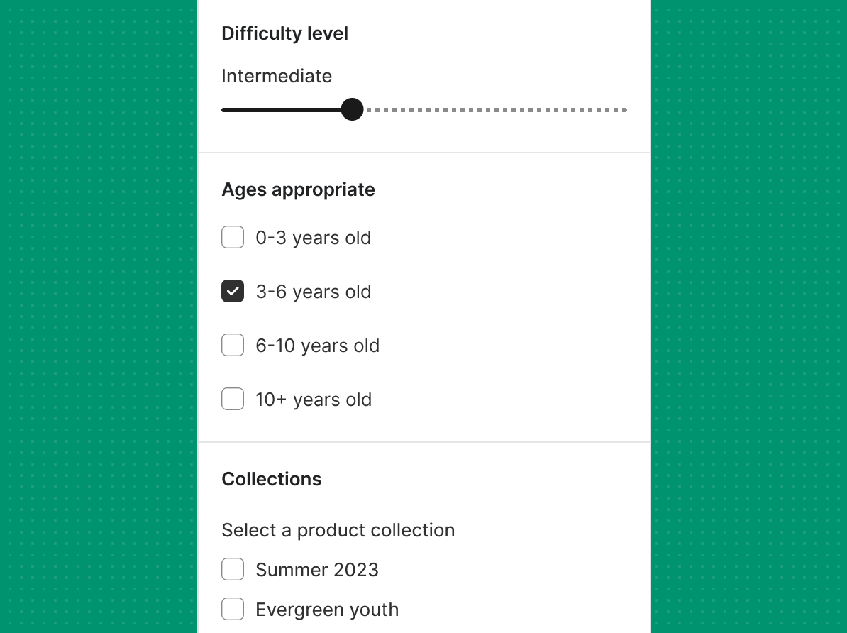 A form with multiple sections, each with its own title.