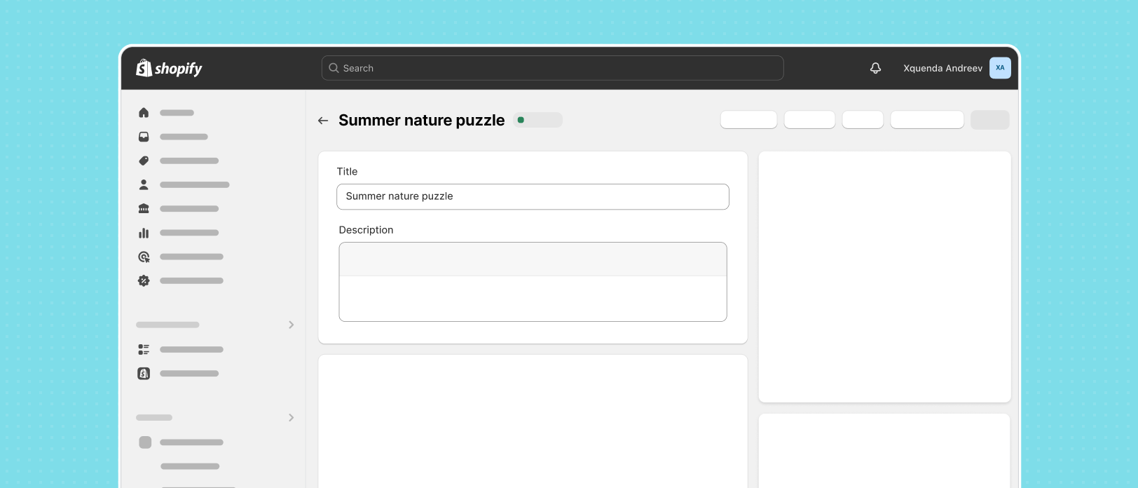 A dedicated page with a single form to edit a single entity.