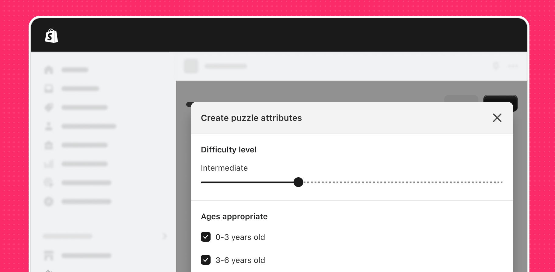 A large form within a modal.