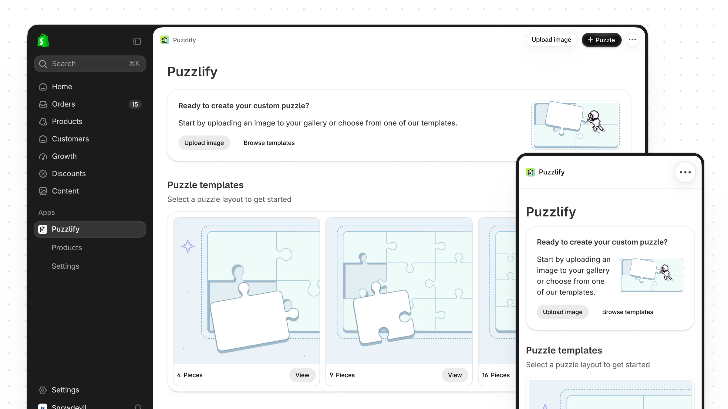 A responsive app on a desktop and mobile device.