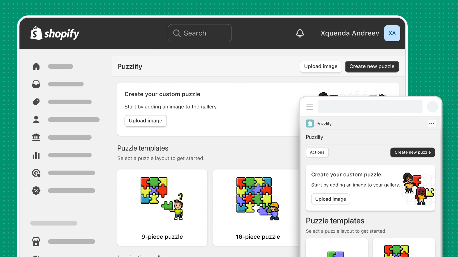 A responsive app on a desktop and mobile device.
