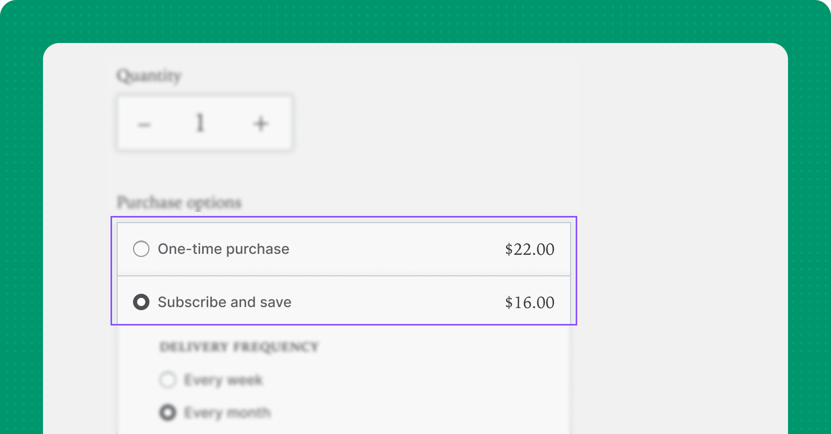 Subscription information that matches the storefront theme.
