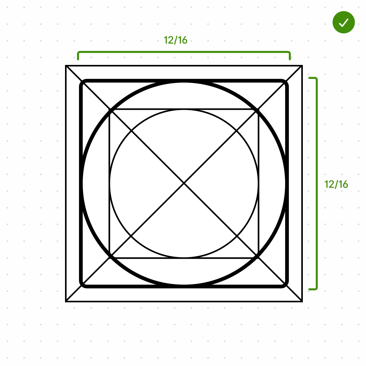 The maximum size of an icon within the icon grid.