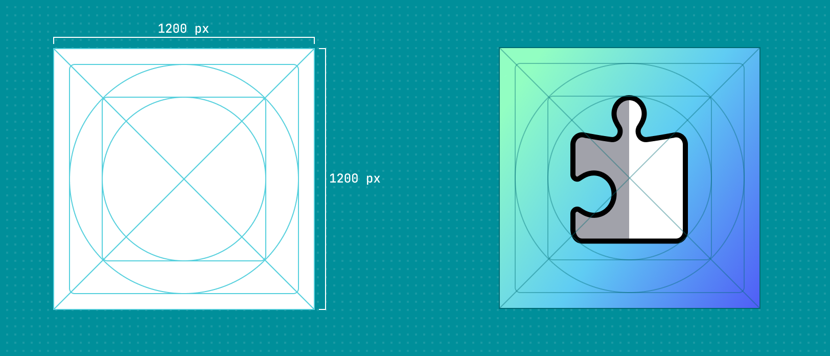 An icon set in a grid that respects all specifications.