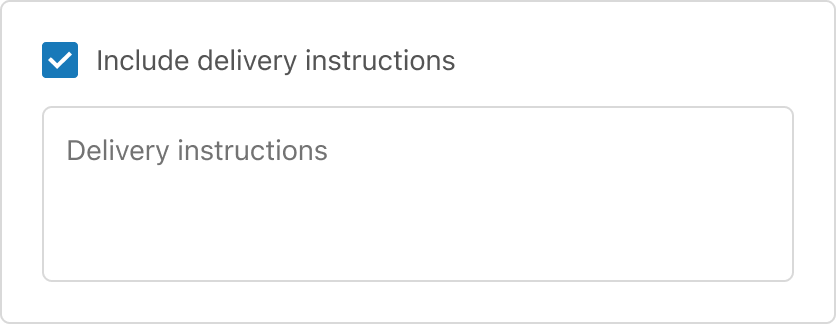 An example of a checkbox and text area with base spacing.