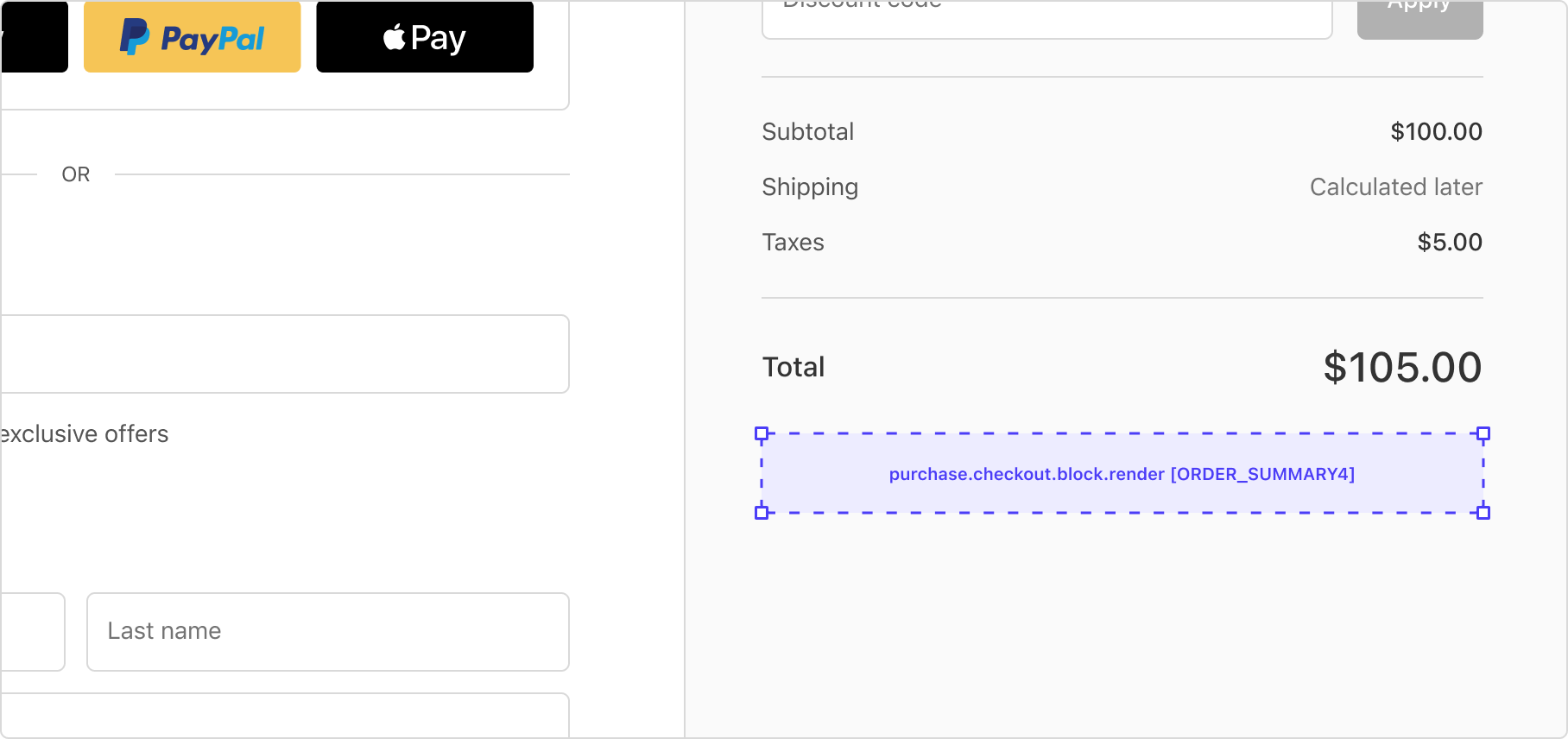 The target and rendering location for the product offer use case