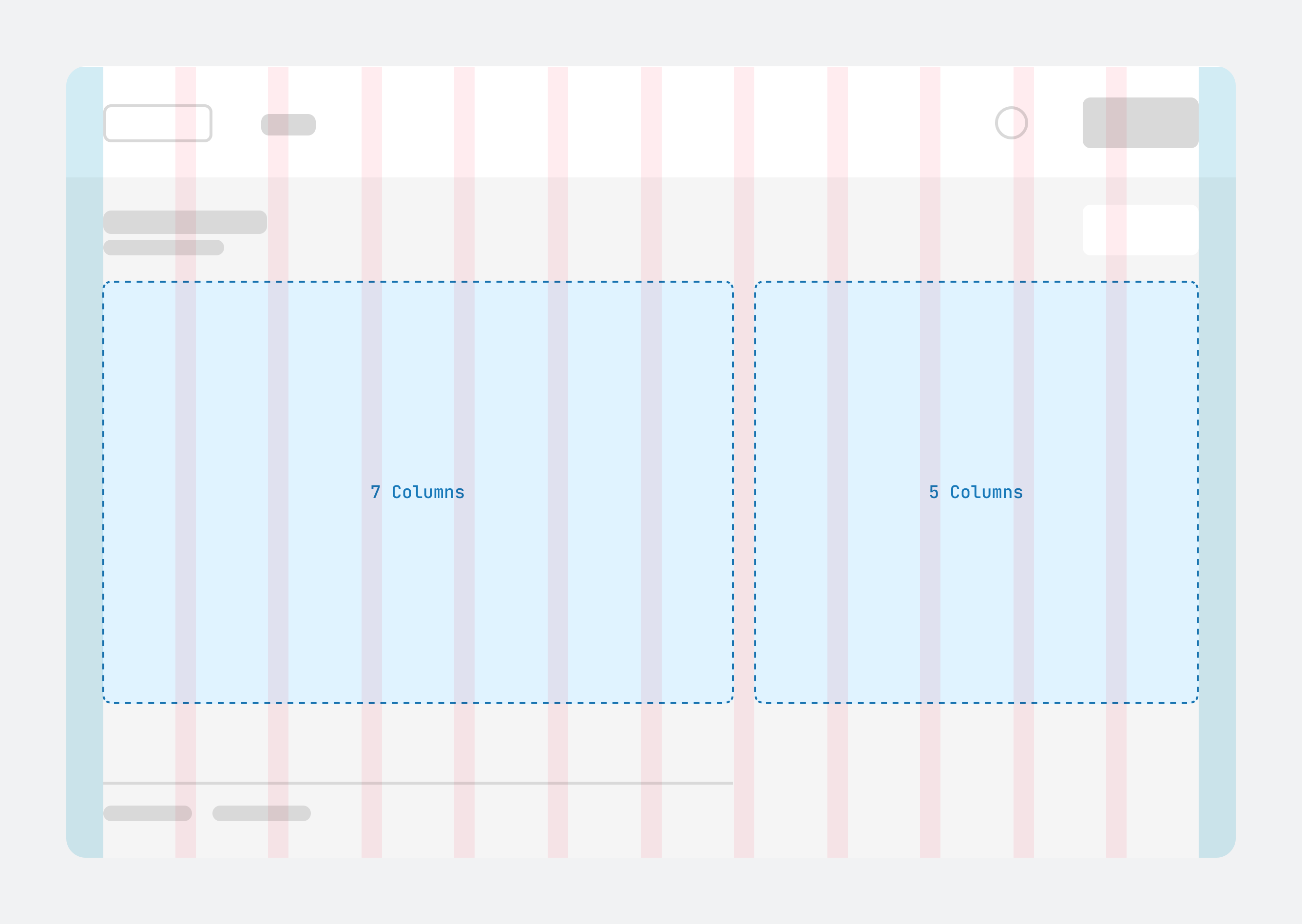 An example showing that in order to achieve a similar layout to the Order status page, the first column of content should span seven columns, and the second should span five columns.