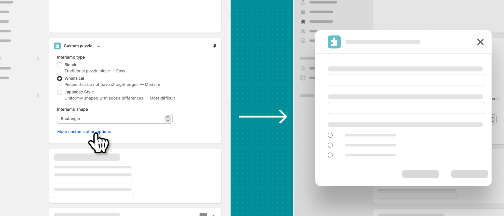 An abstracted image of an app block triggering an app action.