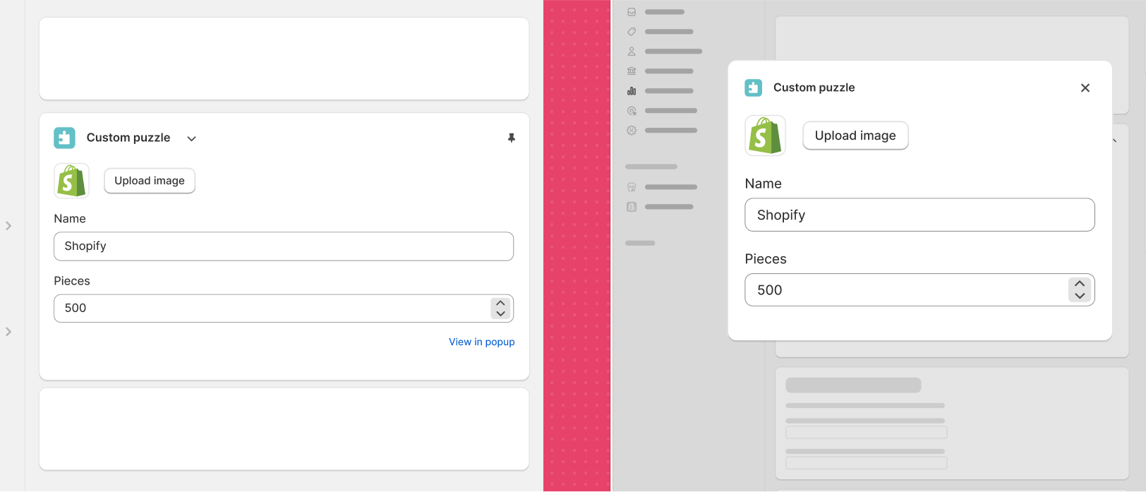 An app block and app action with identical content.