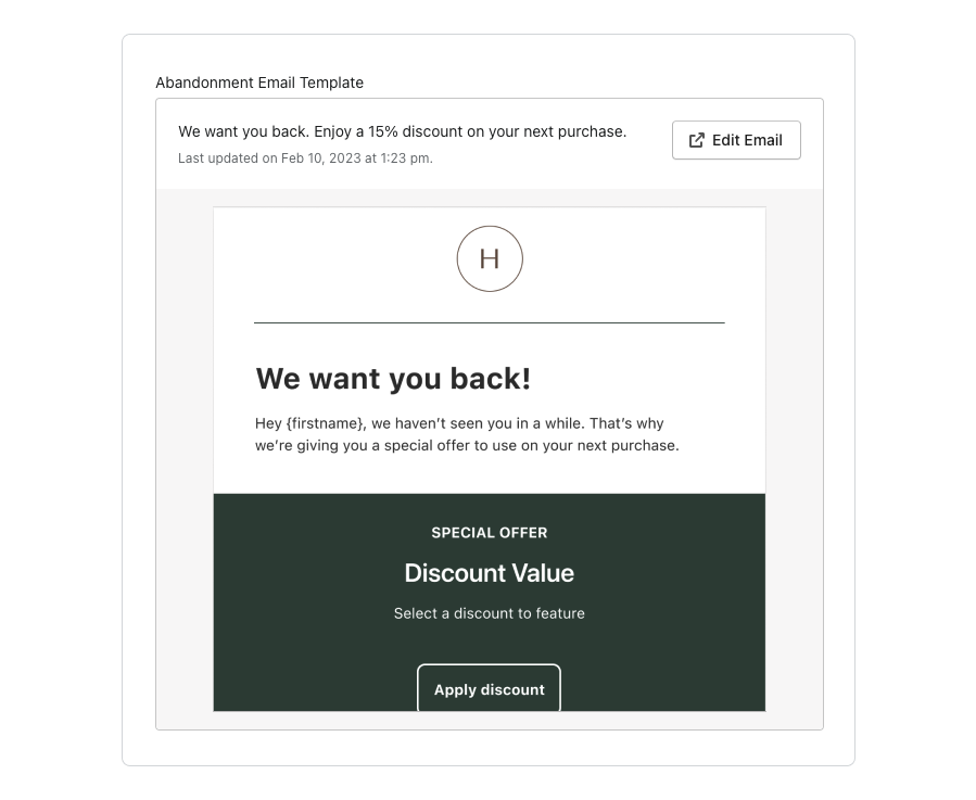 A custom configuration page preview with an