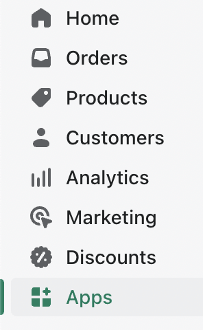 Screenshot showing how to navigate to the apps page