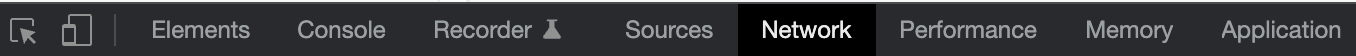 Screenshot showing how to select the network tab in the inspector