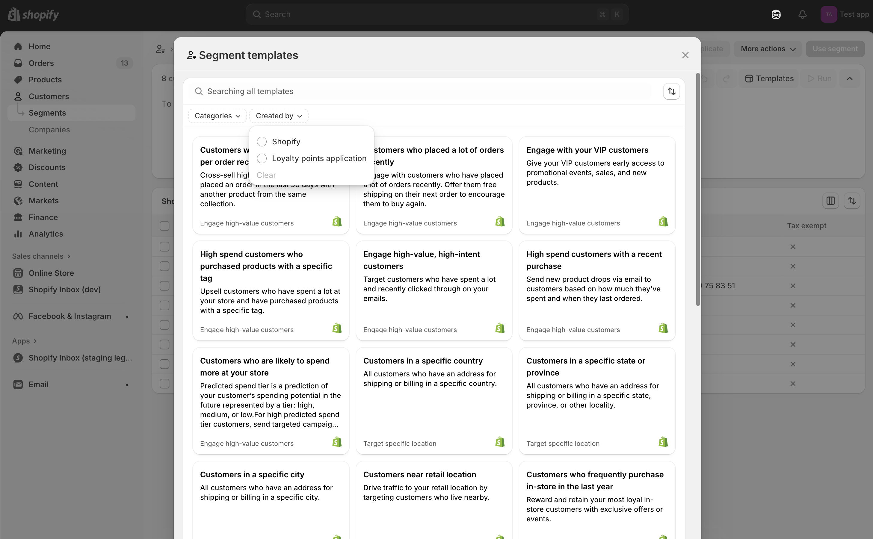 An image showing the customer segment template extension.