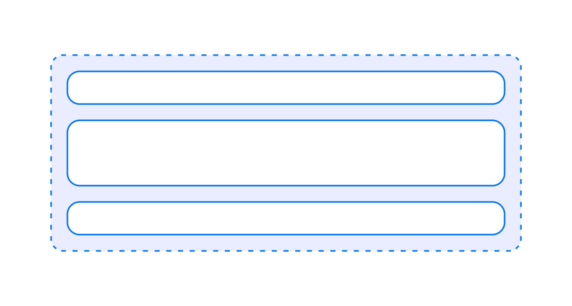 Admin extension using stacked layout components to arrange content.
