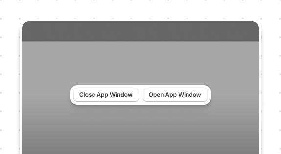 Open a fullscreen modal for complex workflows. This example uses the [`command`](/docs/api/app-home/polaris-web-components/actions/button#properties-propertydetail-command) attribute on a button to toggle the app window.