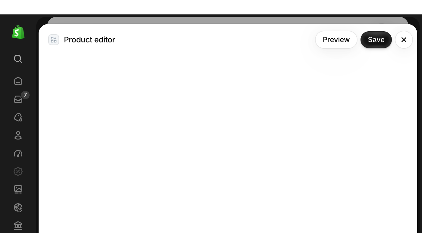 Provide actions in fullscreen workflows. This example adds primary and secondary action buttons to the title bar using page slots.