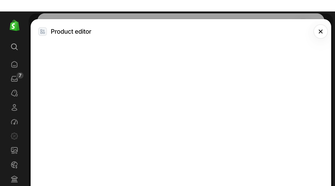 Add context to fullscreen workflows. This example sets a title using the page component with the `heading` attribute.