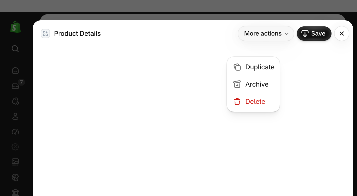 Add icons and dropdown menus to actions. This example pairs icon buttons with [`commandFor`](/docs/api/app-home/latest/web-components/actions/button#properties-propertydetail-commandFor) to create dropdown menus.