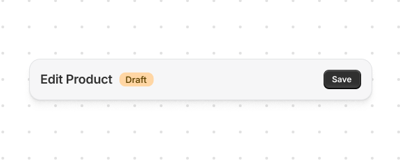 Show page status in the title bar. This example displays a status badge using the `accessory` slot with `s-badge` and `tone`.