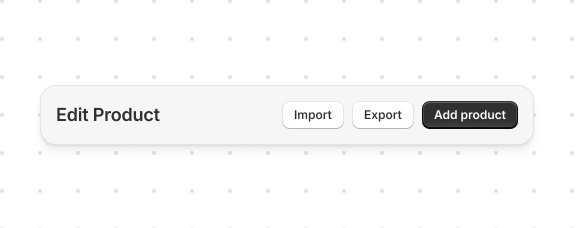Configure the title bar for your page. This example sets a heading and adds primary and secondary action buttons.