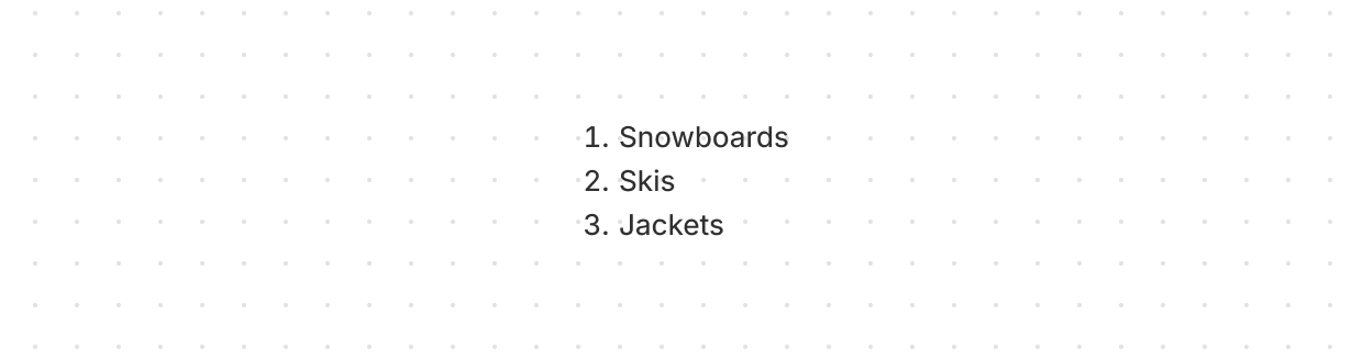 Ordered list