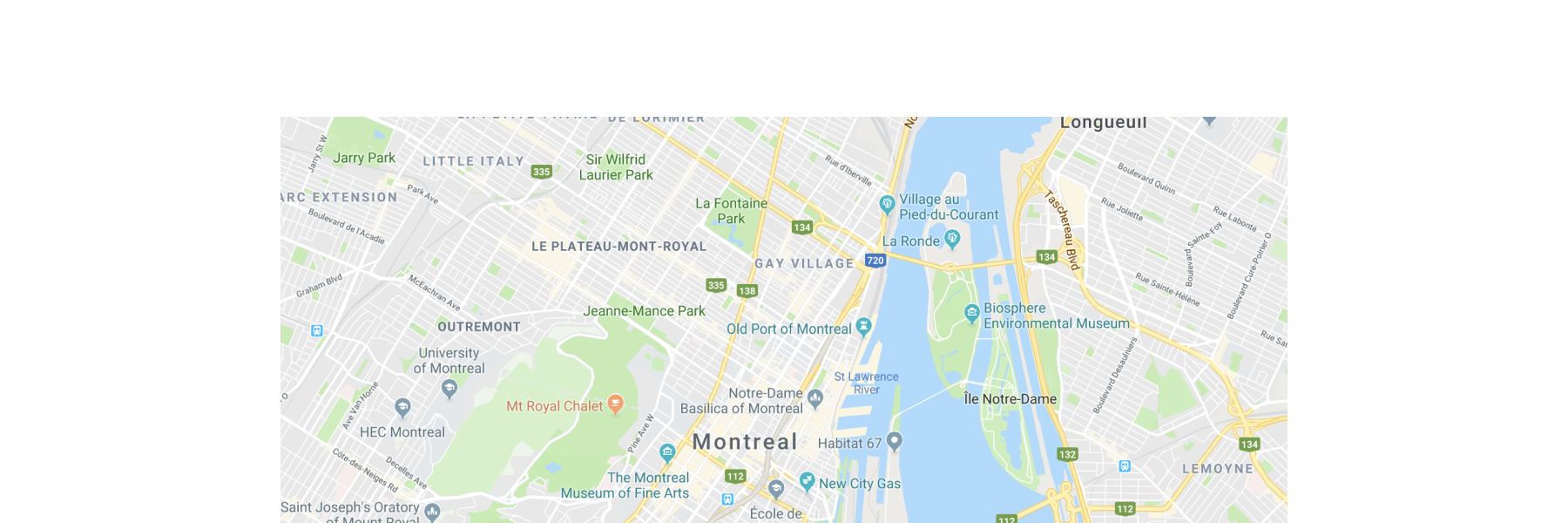 A basic map component centered on a geographic location.