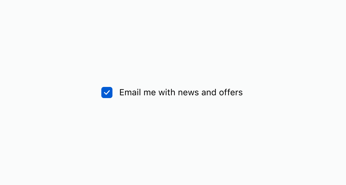 A rendered example of the checkbox component