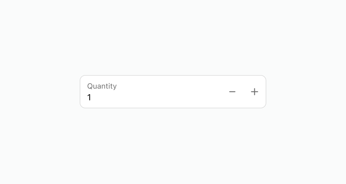 A rendered example of the number-field component