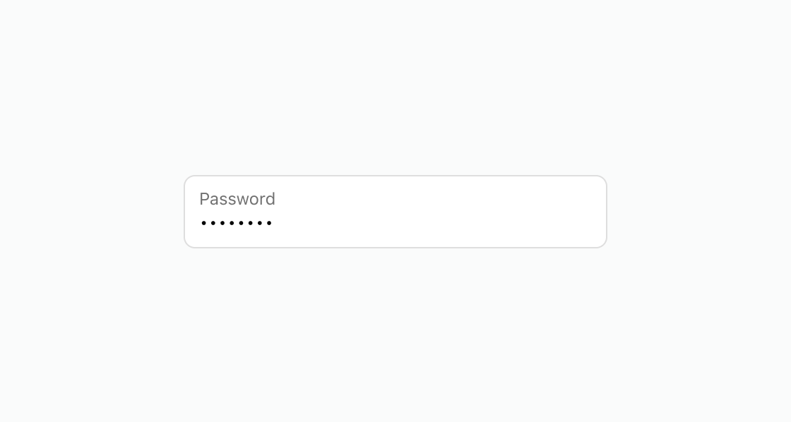 A rendered example of the password-field component