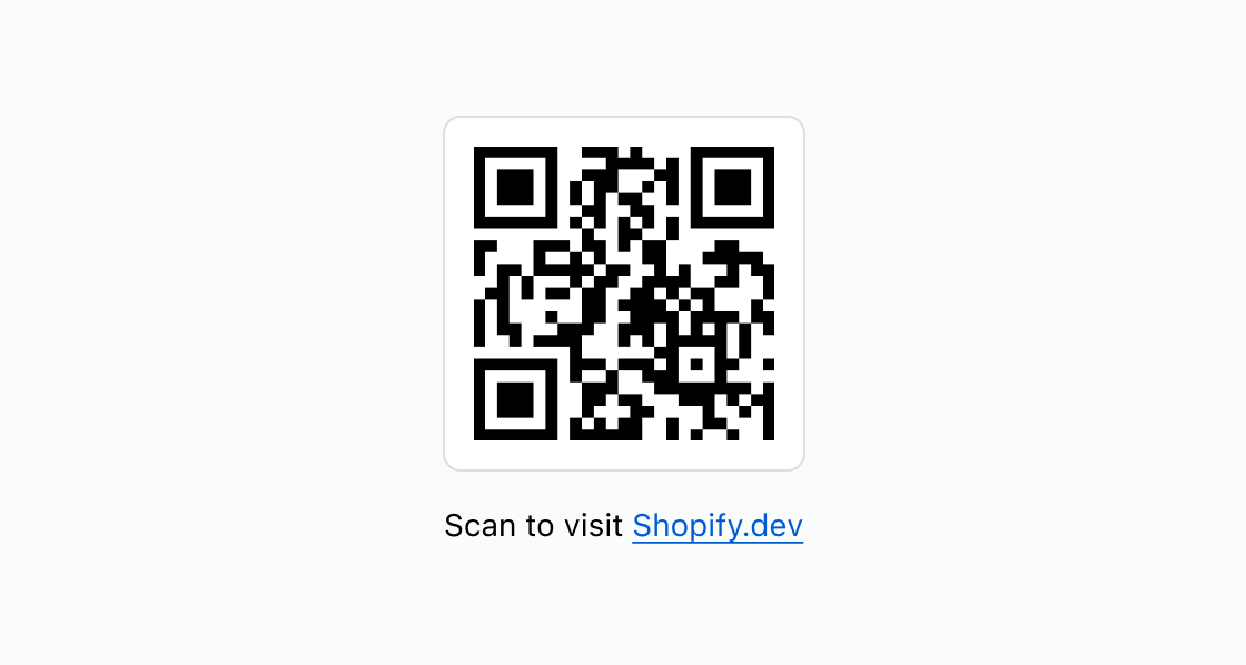 A rendered example of the qr-code component